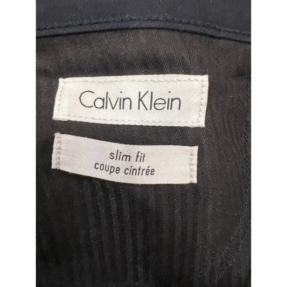 Calvin Klein Pants Men's Navy Blue Slim Fit Chino 5 Pocket Cotton Twill SZ 36x32